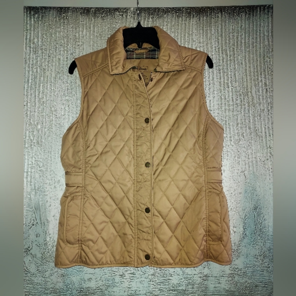 L.L. Bean Vest With Plaid Lined Sz-S
